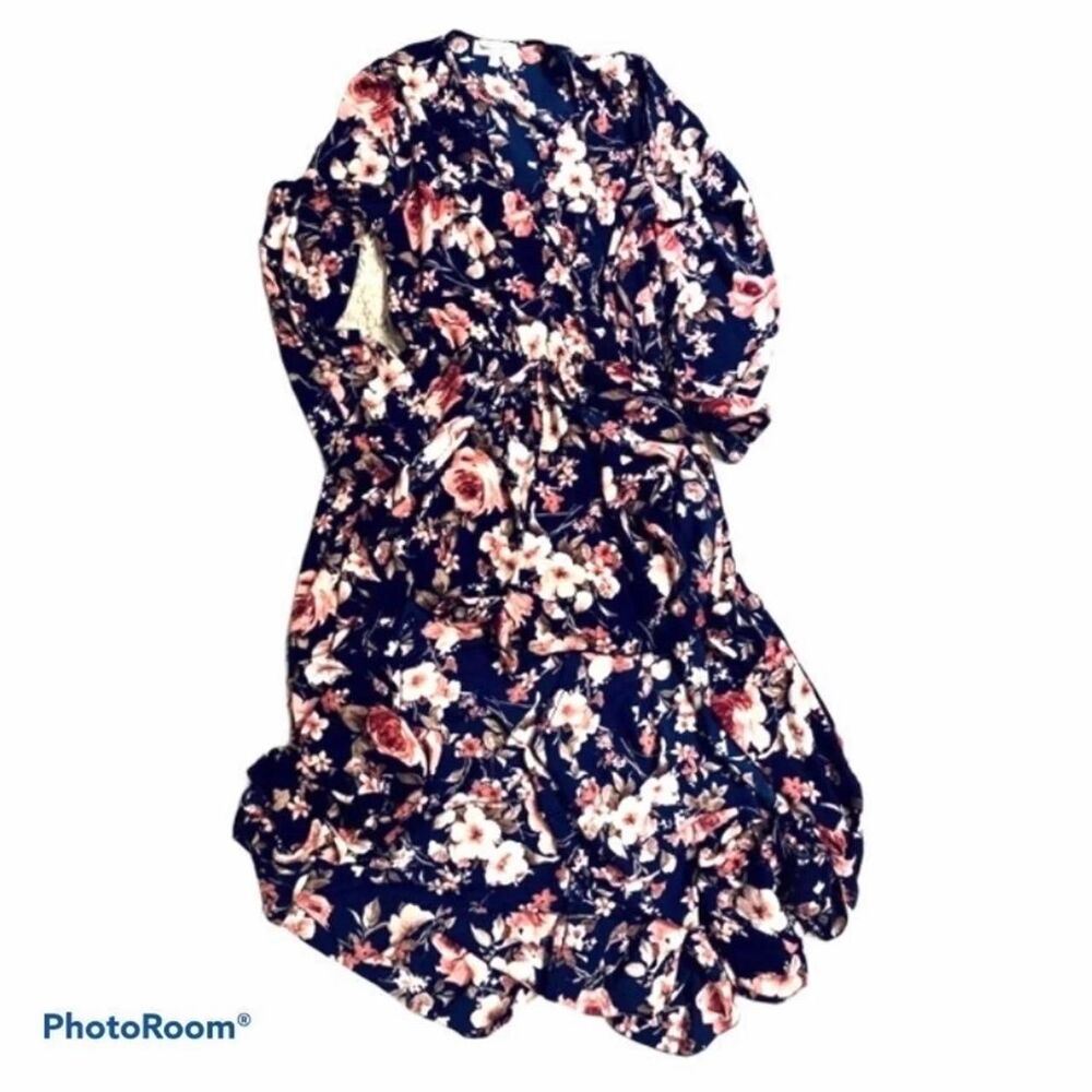 Women's Navy and Pink Dress